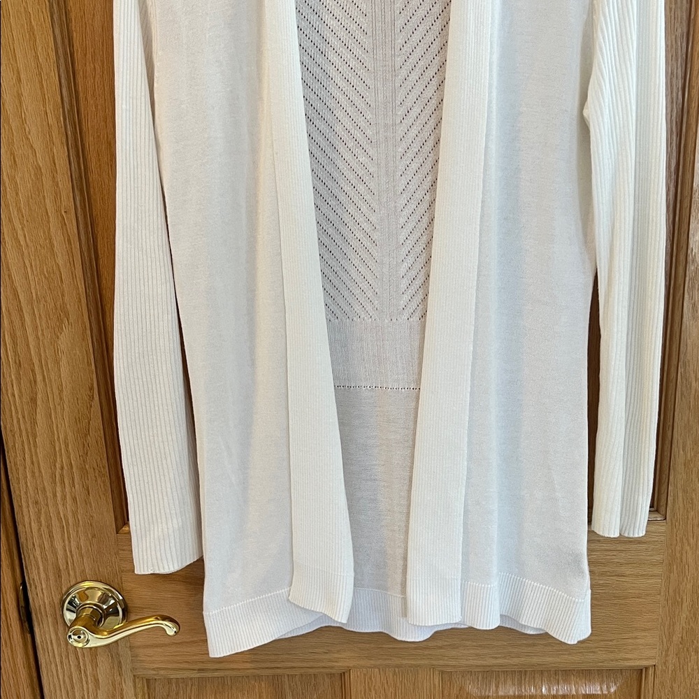 Liz Claiborne - White Open Cardigan - Small Petite - Picture 5 of 16